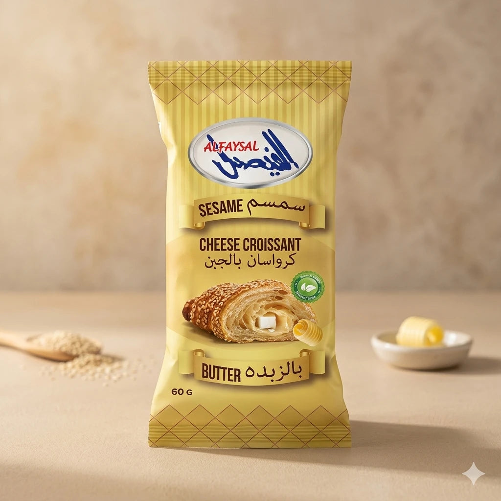 كرواسون بالجبنة والسمسم